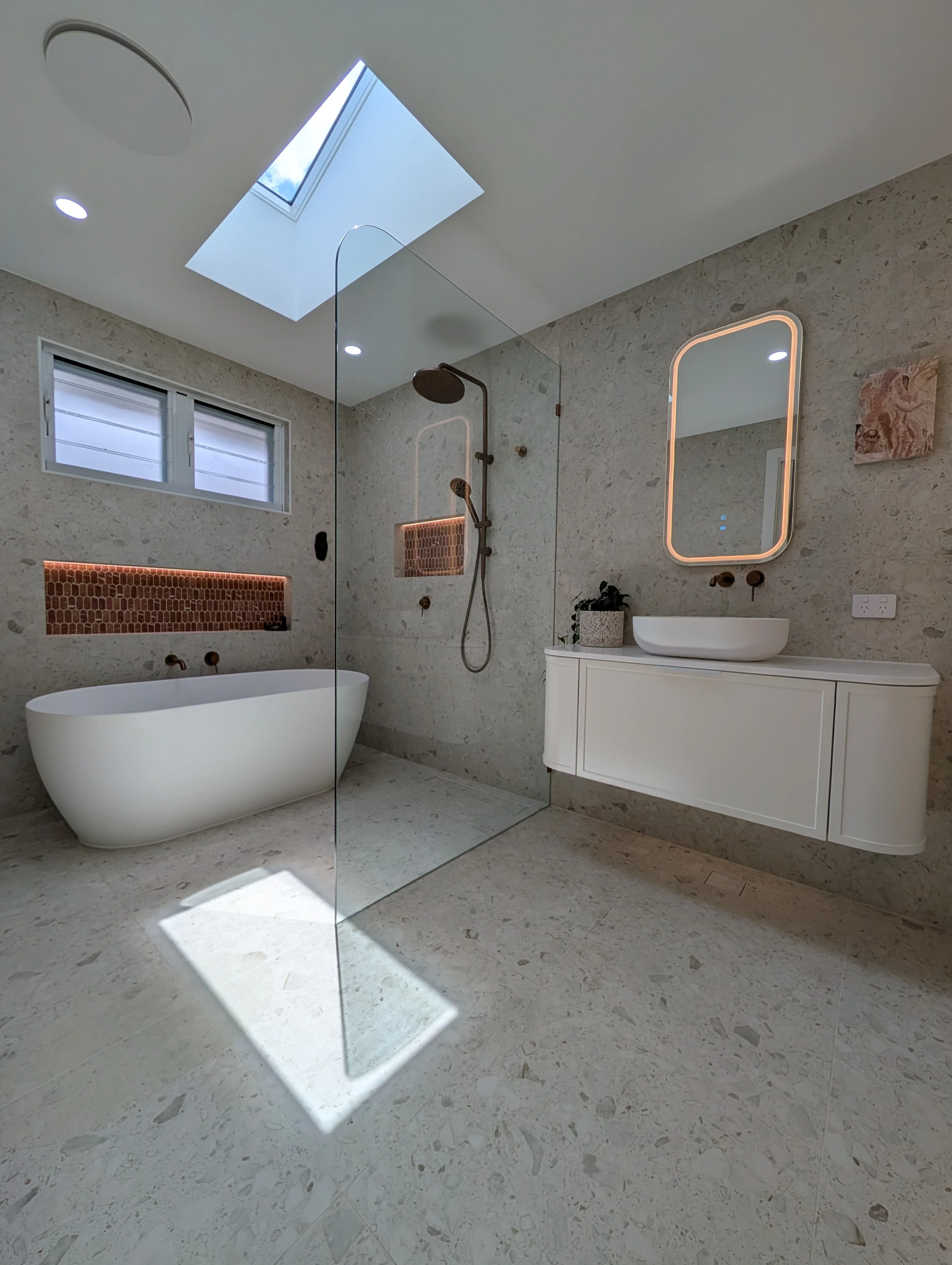 Terrazzo Retreat - bathroom renovation in Broadbeach, Gold Coast